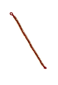 Set Of 2- Kashish Maroon German Silver Anklets image 3