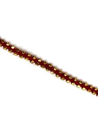 Set Of 2- Kashish Maroon German Silver Anklets image 4