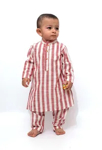Set of 2 - Goofy Cherry Red Stripe Tunic Kurta Pajama image 2