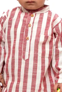 Set of 2 - Goofy Cherry Red Stripe Tunic Kurta Pajama image 5