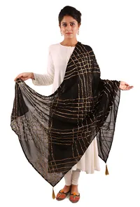 Black gota embroidered dupatta image 2