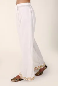 Yellow Leaf Handblocked Cotton Palazzo image 2