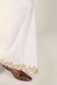 Yellow Leaf Handblocked Cotton Palazzo image 4