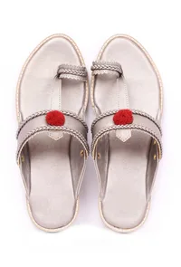 Silver Cruelty-Free Leather Sandals image 2