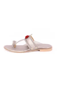 Silver Cruelty-Free Leather Sandals image 4