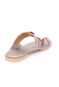 Silver Cruelty-Free Leather Sandals image 6