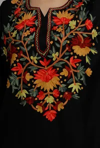 Zoon Black Contrast Wool Pure Woollen Phiran image 6