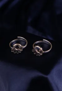 Peacock Shape German Silver Adjustable Toe Ring image 1