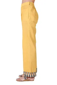 Sunflower Yellow Handloom Cotton Ikat Palazzo image 2