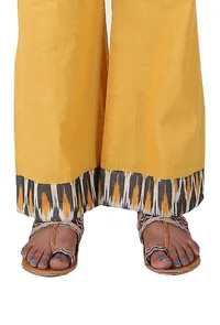 Sunflower Yellow Handloom Cotton Ikat Palazzo image 4