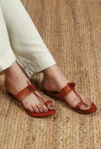 Premium Handmade Genuine Cruelty-Free Leather Kolhapuri Chappals image 1