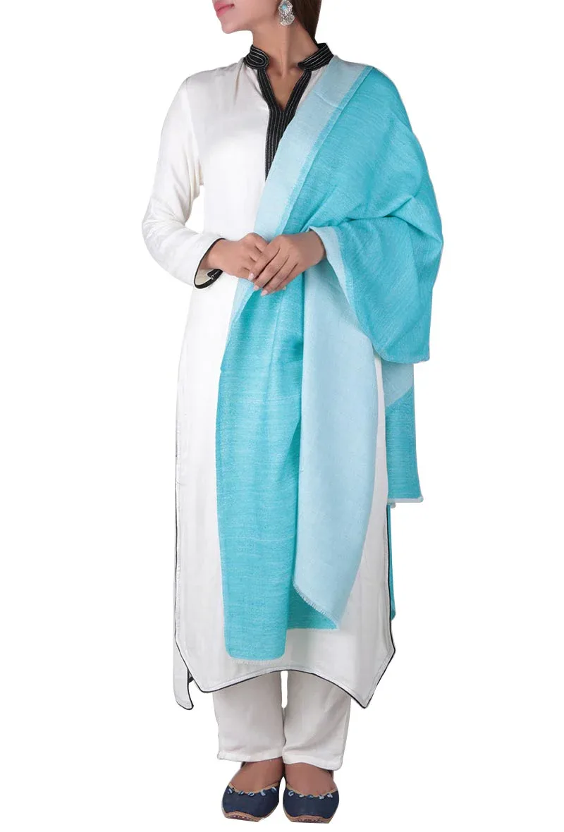 Sky Blue & light blue reversible stole