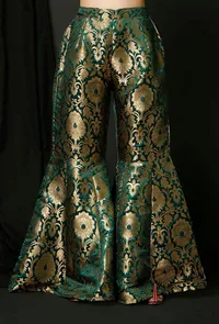 Green Banarasi Brocade Sharara image 1