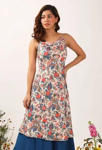 Bella Floral Chintz Cowl Neck Kurta Dress image 1