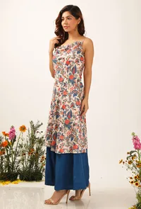 Bella Floral Chintz Cowl Neck Kurta Dress image 3
