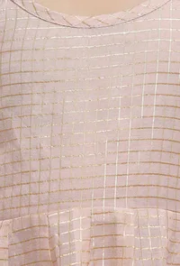 Peach Pink Chanderi Dress image 5