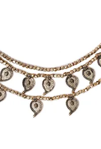 Dhokra-Inspired Triple Strand German Silver Necklace image 3