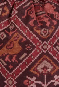 Gulika Maroon & Multi Silk Patola Print Potli With Tassels image 5