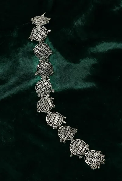 Punjabi Heritage Silver Paranda for Braided Hair