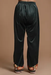 Set Of 3 Mineral Green Aari Embroidered Kashmiri Phiran-Free Size image 5