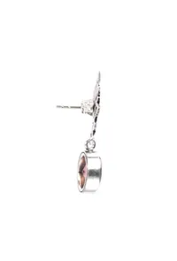 Lotus Light Pink Brass Earrings image 3