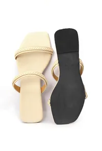 Creamy White Cruelty Free Leather Sliders image 4