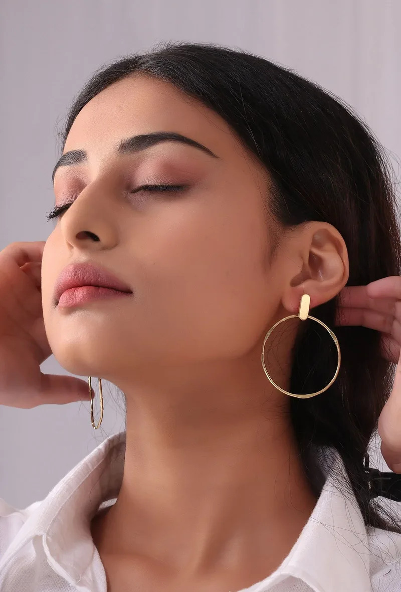 Big Loop Brass Earrings