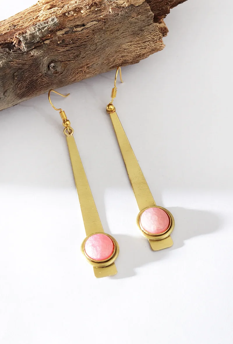 Blush Pink Minimal Drop Earrings