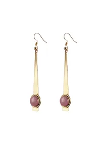 Blush Pink Minimal Drop Earrings image 2