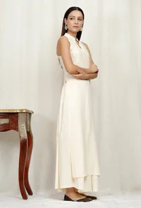 Off White Rayon Kurta image 3