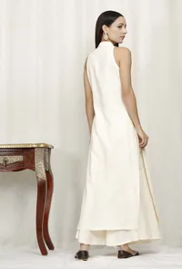 Off White Rayon Kurta image 4