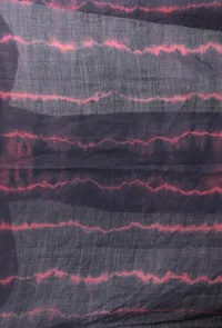 Black & red clamp dyed pure wool shawl image 4