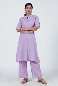 Lavender Cotton Kurta image 1