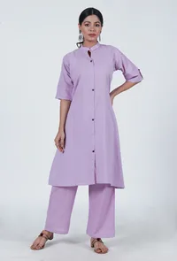 Lavender Cotton Kurta image 2
