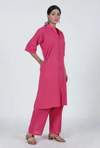 Pink Cotton Kurta image 4