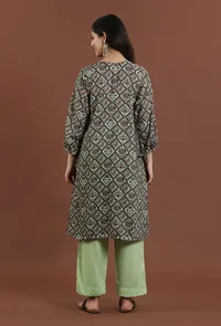 Elegant Patola Printed Tussar Silk Ethnic Kurta image 4