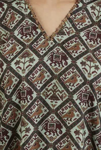 Elegant Patola Printed Tussar Silk Ethnic Kurta image 5