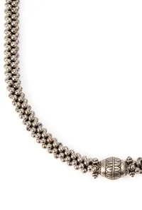 German Silver Dolki Bead Ghunghru Chain With Patua Dori Long Necklace image 4