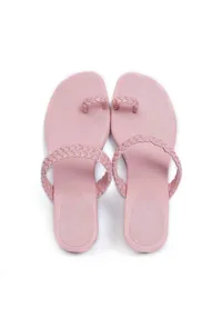 Baby Pink Knotted Cruelty Free Leather Sandals image 2