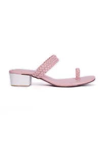 Baby Pink Knotted Cruelty Free Leather Sandals image 5