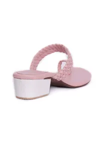 Baby Pink Knotted Cruelty Free Leather Sandals image 6