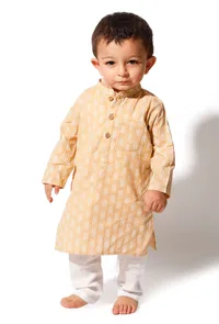 Caramel Brown Cotton Kurta Pyjama Set image 1
