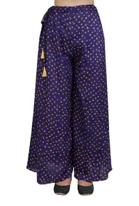 Purple Cotton Silk Bandhani Palazzo image 1