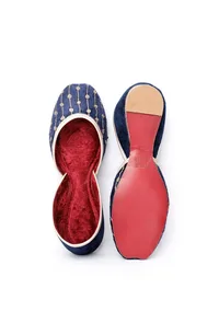 Cobalt Blue Contrast Velvet Jutti image 2