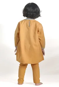 Beige Pure Woollen Phiran set image 4