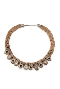 Monochrome Ghunghru Chic Jute Jewelry Set image 2