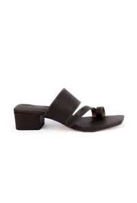 Umber Brown Cruelty Free Leather Strap Heels image 4