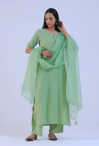 Green Cotton Dupatta image 4