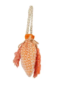 Citrus Orange Chikankari Georgette Potli image 4