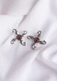 Rose Pink Brass Earrings image 1